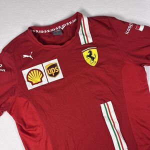 Puma Scuderia Ferrari F1 Team T-Shirt Men's Large Red Racing Mission Winnow Logo